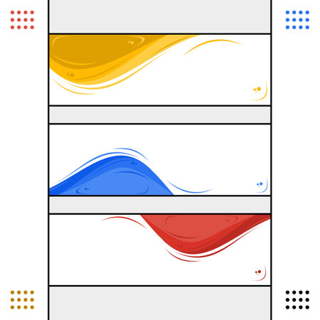 Colorful abstract banners set. Vector illustration for web design and mobile applicationsのイラスト素材
