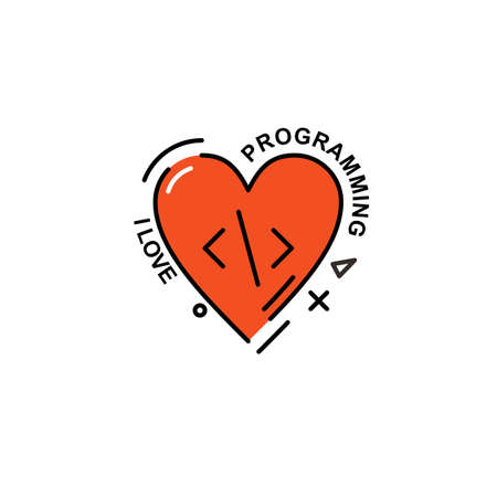 Programming lover logo design. Easy to edit with vector file. Can use for your creative content.  Especially for programming logoのイラスト素材