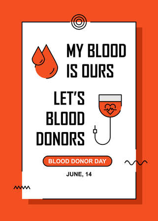Creative blood donor poster. Easy to edit with vector file. Can use for your creative content. Especially about blood donor day campaign in this june.のイラスト素材
