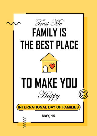 Creative family quotes poster design. Easy to edit with vector file. Can use for your creative content. Especially about international day of families day campaign in this may.のイラスト素材