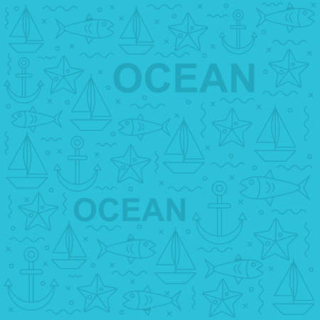 Creative sea life pattern design. Easy to edit with vector file. Can use for your creative content. Especially about ocean day campaign.のイラスト素材