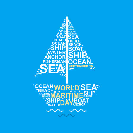 All about maritime text typography design. Easy to edit with vector file. Can use for your creative content. Especially about maritime day campaign in this septemberのイラスト素材