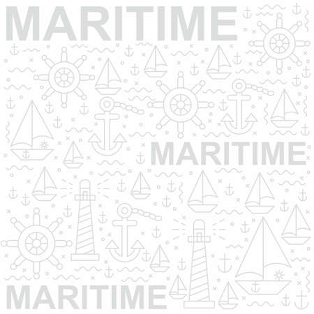 Sea and maritime pattern design. Easy to edit with vector file. Can use for your creative content. Especially about maritime day campaign in this septemberのイラスト素材