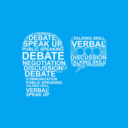 Debate and speaking typography design. Easy to edit with vector file. Can use for your creative content. Especially for your blog or presentation illustration.のイラスト素材