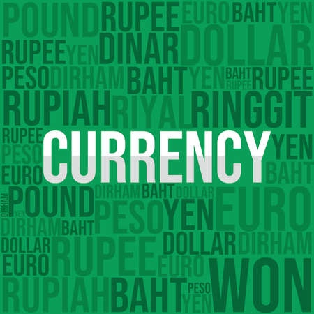 World currency typography design illustrationのイラスト素材