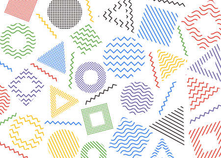 Seamless pattern design with Memphis style.のイラスト素材