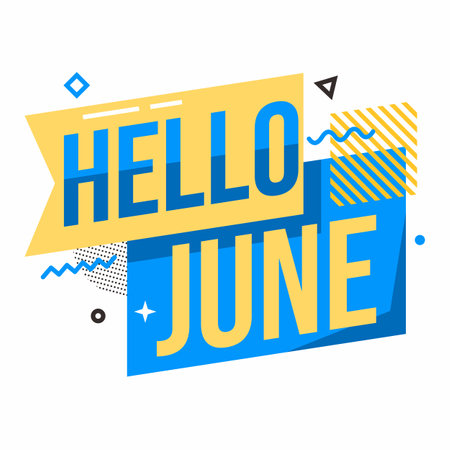 Hello June greeting cards designのイラスト素材