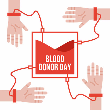 Blood donor day illustration with vector file for your blood donation campaignのイラスト素材