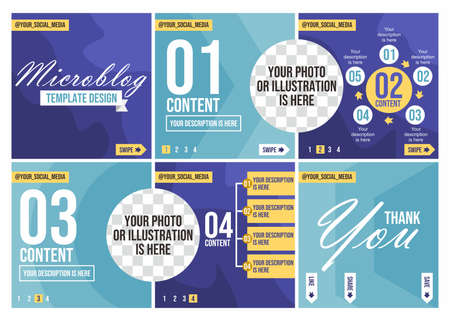 Creative microblog or carousel design for social media postのイラスト素材