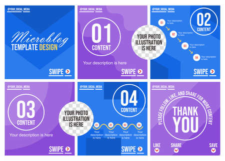 Creative microblog or carousel design for your social media contentのイラスト素材