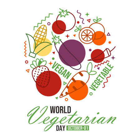 world vegetarian day illustrationのイラスト素材