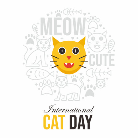 International cat dayのイラスト素材