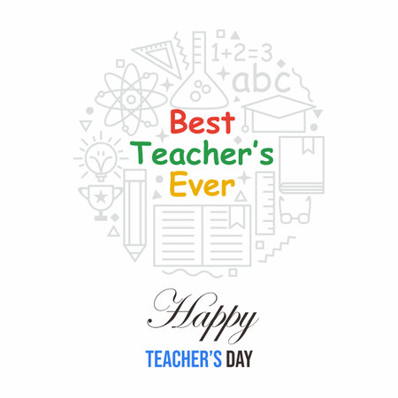 Happy teachers dayのイラスト素材