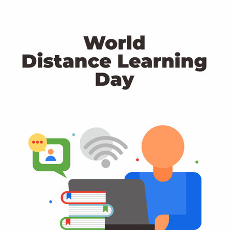 World distance learning dayのイラスト素材