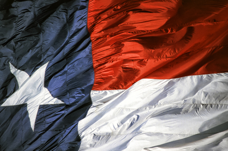 Closeup of the Texas state flag.のeditorial素材