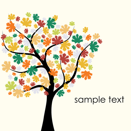 beautiful autumn background with treeのイラスト素材