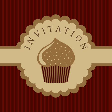 cupcake invitation backgroundのイラスト素材