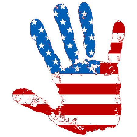 abstract hand united states flagのイラスト素材