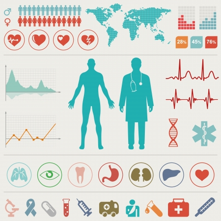 Medical Infographic set. Vector illustration.のイラスト素材
