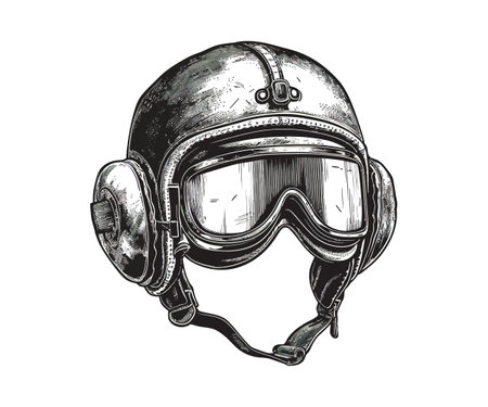 Retro aviator helmet. Vector illustration design.のイラスト素材