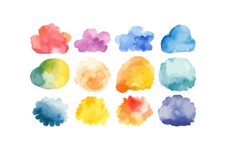 Watercolor rainbow on white background. Vector illustration design.のイラスト素材