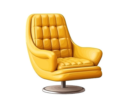 Realistic yellow armchair. Vector illustration design.のイラスト素材
