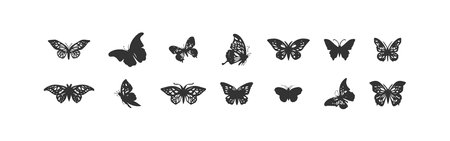 Butterfly icons set. Vector illustration design.のイラスト素材