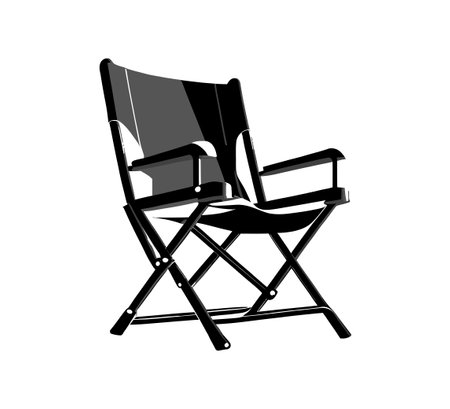 Camping chair bold black silhouette. Vector illustration design.のイラスト素材