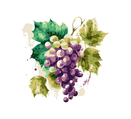 Watercolor grape. Vector illustration design.のイラスト素材