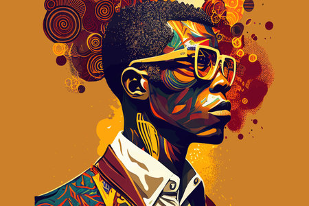 African man in sunglasses. Vector illustration design.