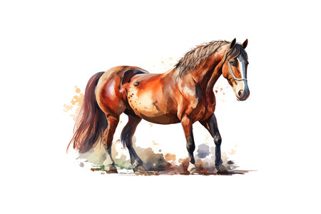Watercolor horse. Vector illustration design.のイラスト素材
