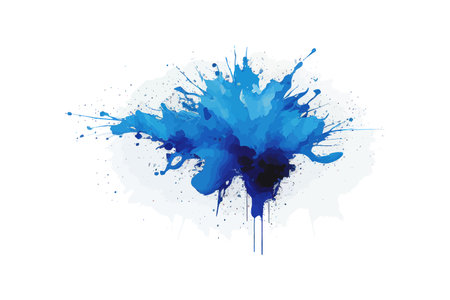 Blue watercolor big blot spread. Vector illustration design.のイラスト素材