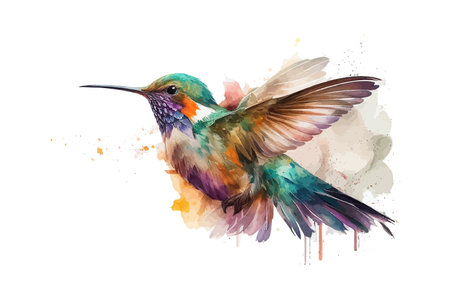 Hummingbird watercolor. Vector illustration design.のイラスト素材