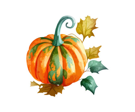 Pumpkin watercolor. Scottish. Vector illustration design.のイラスト素材