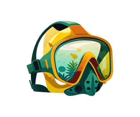 Snorkeling mask diving scuba equipment for extreme. Vector illustration design.のイラスト素材