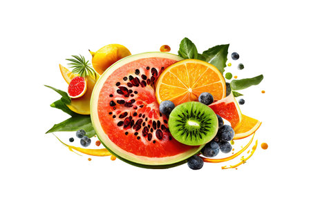 Fresh organic fruit ripe and juicy slice. Vector illustration design.のイラスト素材