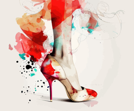 Fashion illustration of woman legs and high heels. Vector illustration design.のイラスト素材