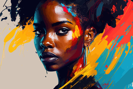 Abstract paint african woman. Vector illustration design.のイラスト素材