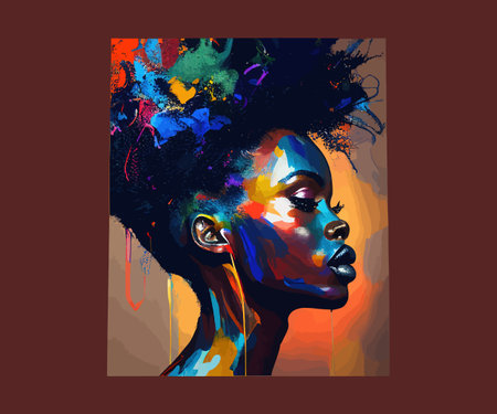 Abstract paint african woman. Vector illustration design.のイラスト素材