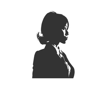 Silhouette of young Asian businesswoman. Vector illustration design.のイラスト素材