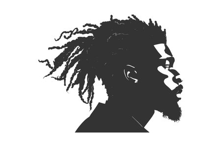 Black Men African American African profile picture icon. Vector illustration design.のイラスト素材