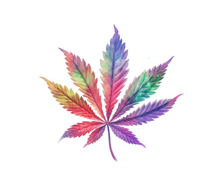 Cannabis leaf watercolor. Vector illustration design.のイラスト素材
