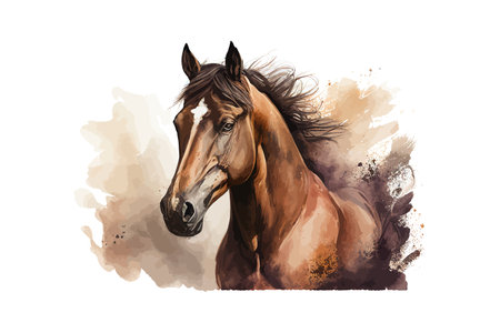 Watercolor horse. Vector illustration design.のイラスト素材