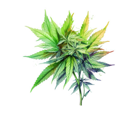 Cannabis leaf watercolor. Vector illustration design.のイラスト素材