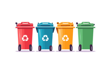 Plastic recycle bin set. Vector illustration design.のイラスト素材