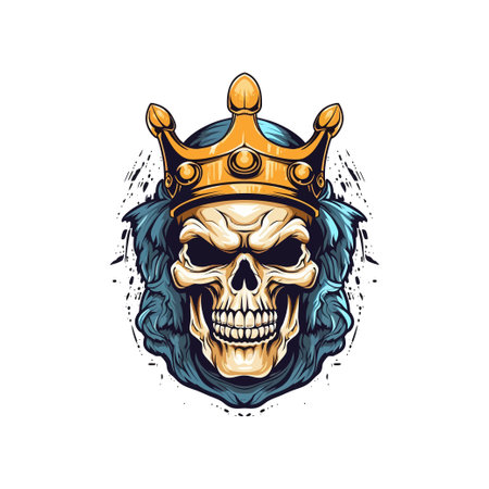 Skull with crown. Vector illustration designのイラスト素材