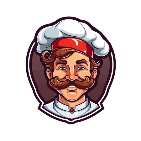 Creative chef mascot logo. Vector illustration designのイラスト素材