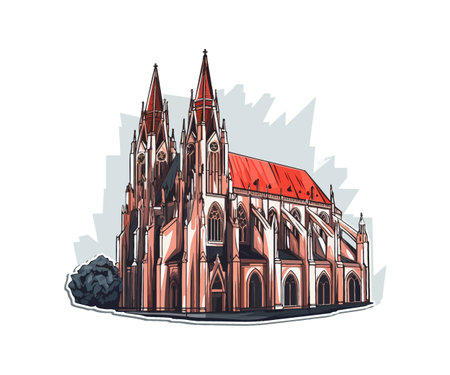 Gothic cathedral. Vector illustration design.のイラスト素材