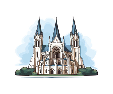 Gothic cathedral. Vector illustration design.のイラスト素材