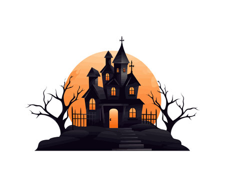 Castle halloween icon style clipart. Vector illustration design.のイラスト素材